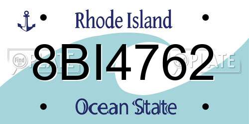 8BI4762 Rhode Island License Plate