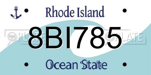 8BI785 Rhode Island License Plate