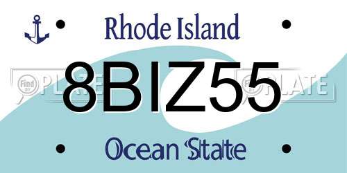 8BIZ55 Rhode Island License Plate