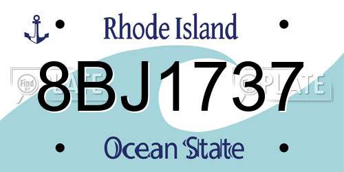 8BJ1737 Rhode Island License Plate