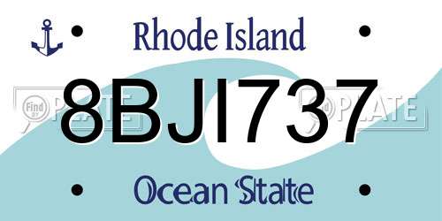 8BJI737 Rhode Island License Plate
