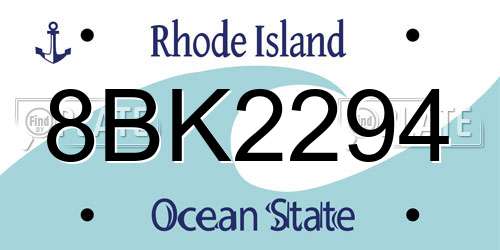 8BK2294 Rhode Island License Plate