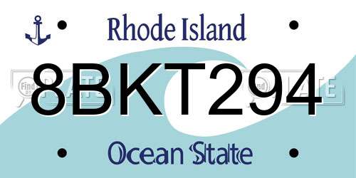 8BKT294 Rhode Island License Plate