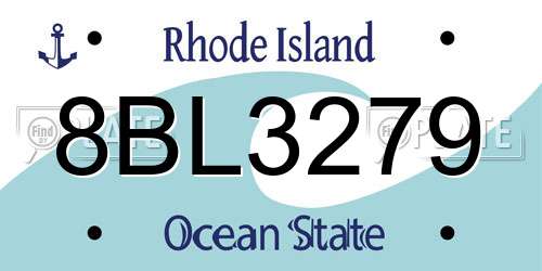 8BL3279 Rhode Island License Plate