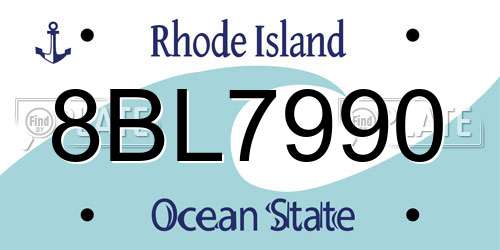 8BL7990 Rhode Island License Plate