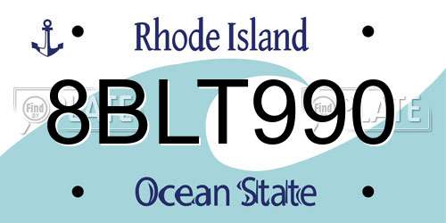 8BLT990 Rhode Island License Plate