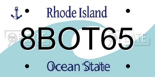 8BOT65 Rhode Island License Plate