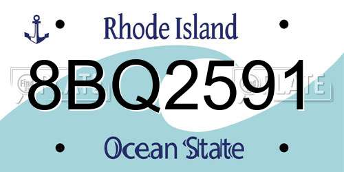 8BQ2591 Rhode Island License Plate