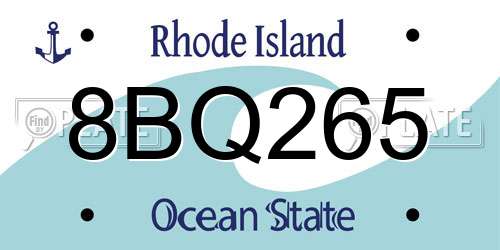 8BQ265 Rhode Island License Plate
