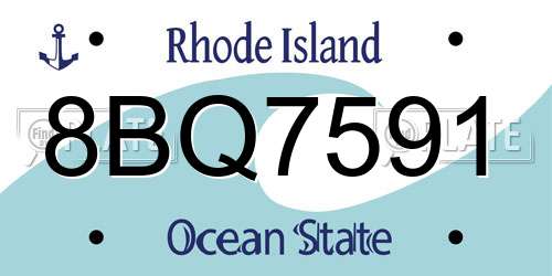 8BQ7591 Rhode Island License Plate