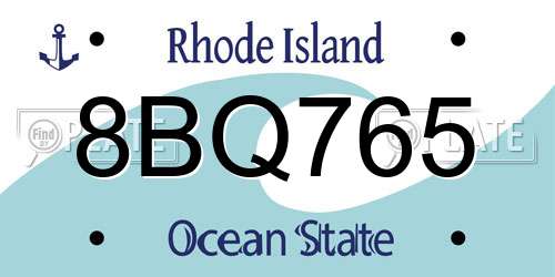 8BQ765 Rhode Island License Plate