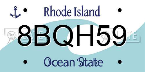 8BQH59 Rhode Island License Plate