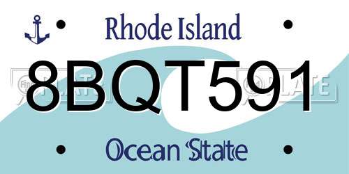 8BQT591 Rhode Island License Plate
