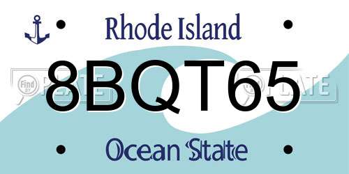 8BQT65 Rhode Island License Plate