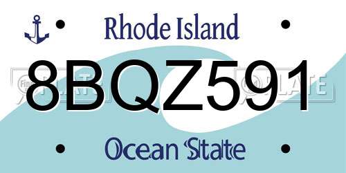 8BQZ591 Rhode Island License Plate