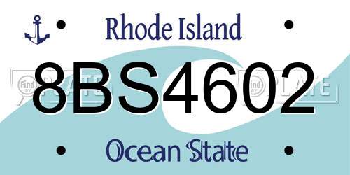 8BS4602 Rhode Island License Plate