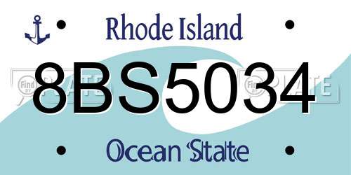 8BS5034 Rhode Island License Plate