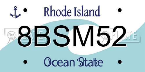 8BSM52 Rhode Island License Plate