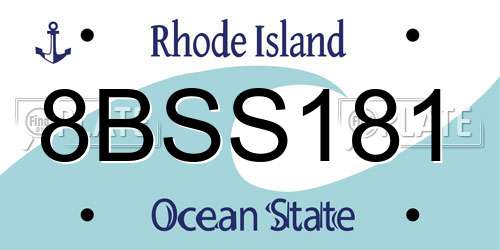 8BSS181 Rhode Island License Plate