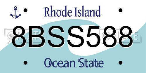 8BSS588 Rhode Island License Plate