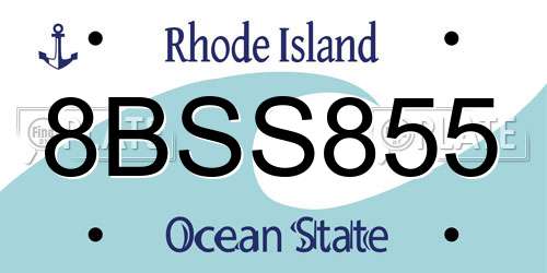 8BSS855 Rhode Island License Plate