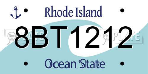 8BT1212 Rhode Island License Plate