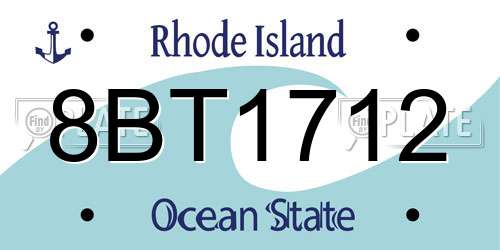 8BT1712 Rhode Island License Plate