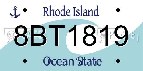 8BT1819 Rhode Island License Plate