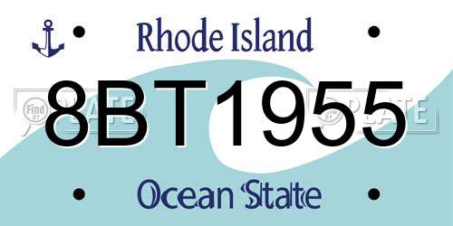 8BT1955 Rhode Island License Plate