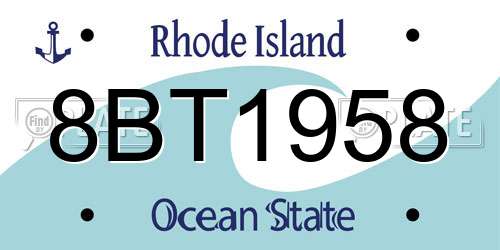 8BT1958 Rhode Island License Plate