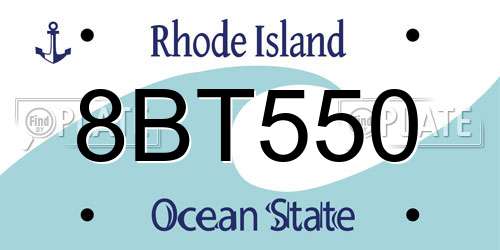 8BT550 Rhode Island License Plate