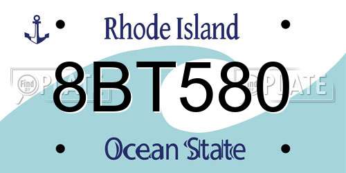 8BT580 Rhode Island License Plate