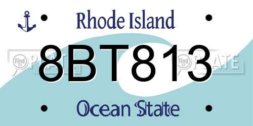 8BT813 Rhode Island License Plate