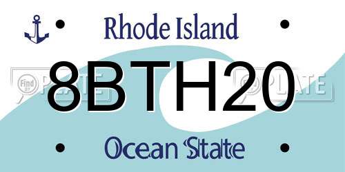 8BTH20 Rhode Island License Plate