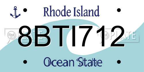 8BTI712 Rhode Island License Plate