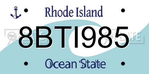 8BTI985 Rhode Island License Plate