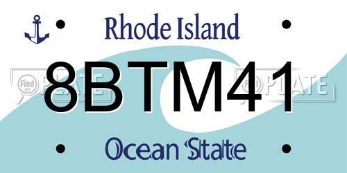 8BTM41 Rhode Island License Plate