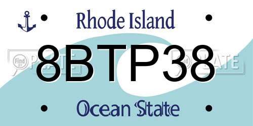 8BTP38 Rhode Island License Plate