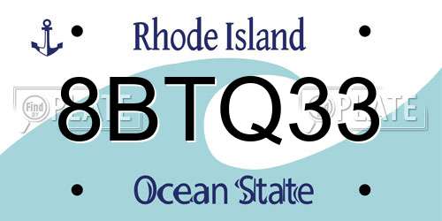 8BTQ33 Rhode Island License Plate