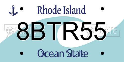8BTR55 Rhode Island License Plate