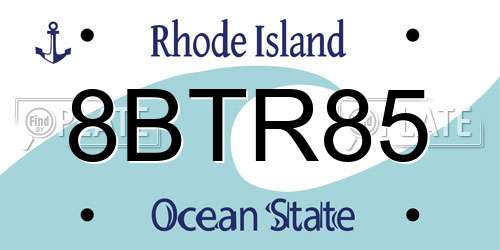 8BTR85 Rhode Island License Plate