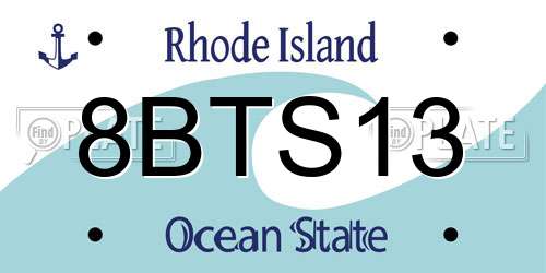 8BTS13 Rhode Island License Plate