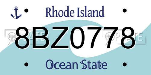 8BZ0778 Rhode Island License Plate