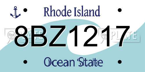8BZ1217 Rhode Island License Plate