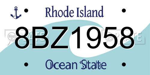 8BZ1958 Rhode Island License Plate