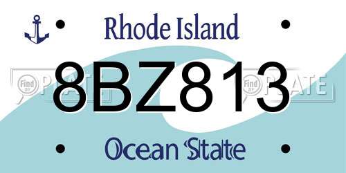 8BZ813 Rhode Island License Plate