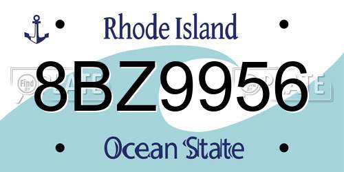 8BZ9956 Rhode Island License Plate