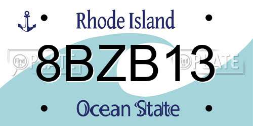8BZB13 Rhode Island License Plate