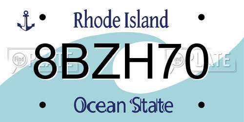 8BZH70 Rhode Island License Plate