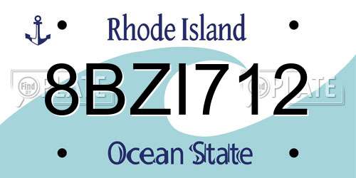 8BZI712 Rhode Island License Plate